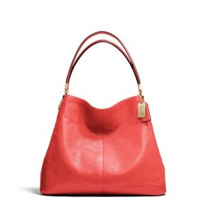 Coach Phoebe Madison Red pebbled leather shoulder bag
